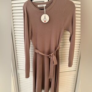 Amaryllis Women's Brown Ribbed Dress